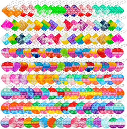 150pcs 2in Random Pop Bubble Fidget Sensory Toys, Pop Toy Bulk for Party Favor, Classroom Student Prizes Easter Basket Goodie Bag Stuffers Christmas Valentine Gift for Kid