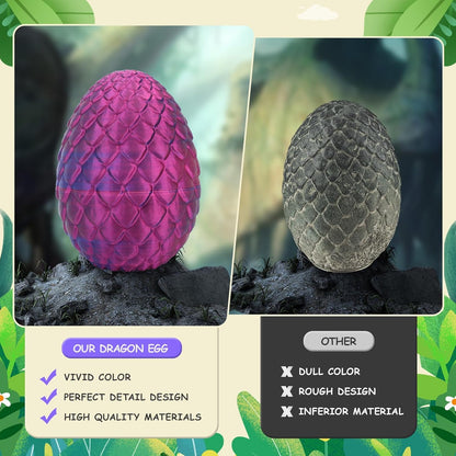 3D Printed Dragon in Eggs 12in Articulated Dragon Crystal Dragon Fidget Toy with Dragon Eggs Flexible Executive Desk Toys Home Office Decor (Laser-Purple)