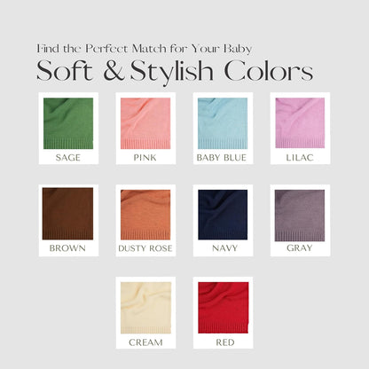 Personalized Baby Blanket, 100% Organic Certified Cotton, Customized Swaddle Blanket with Name