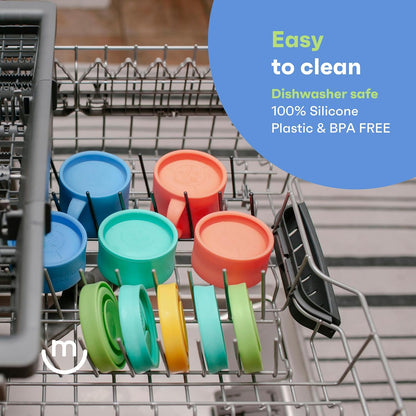 morepeas The Everything Snack Bowl - All-in-One Baby, Toddler & Kid Food Container - Travel Essential with Spill Proof Lid & Suction Base - Blueberry