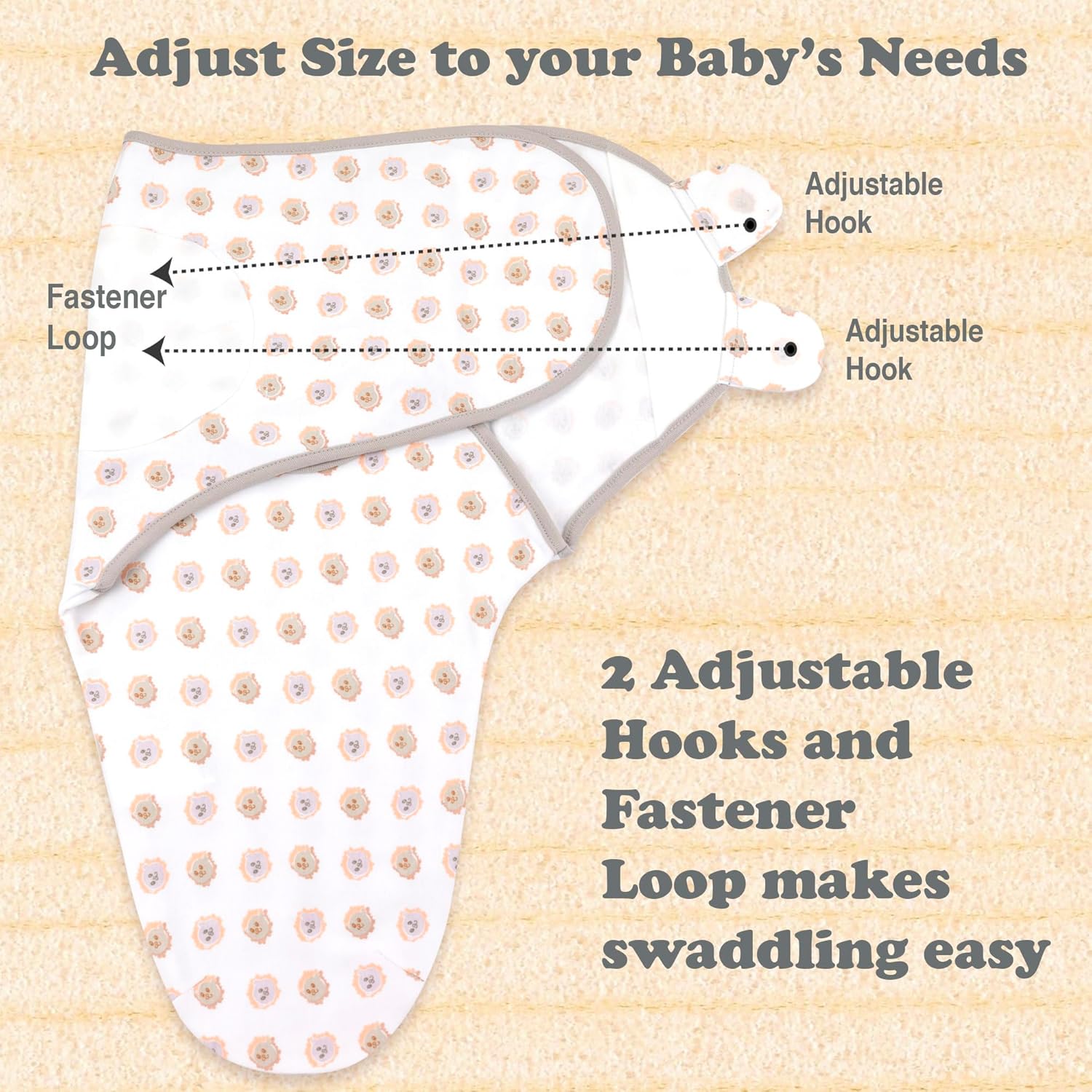 Bublo Baby Swaddles for Newborns – 3-Pack Infant Swaddles 0-3 Months – Adjustable Newborn Swaddle