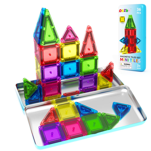 Magnetic Tiles Mini Travel Toddler Set, Magnetic Blocks Building Kids Toys & Games, Montessori
