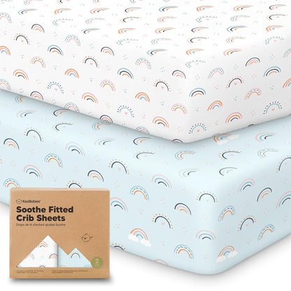 KeaBabies 2-Pack Organic Crib Sheets for Boys, Girls - 52x28 Fitted Crib Mattress Sheet Neutral