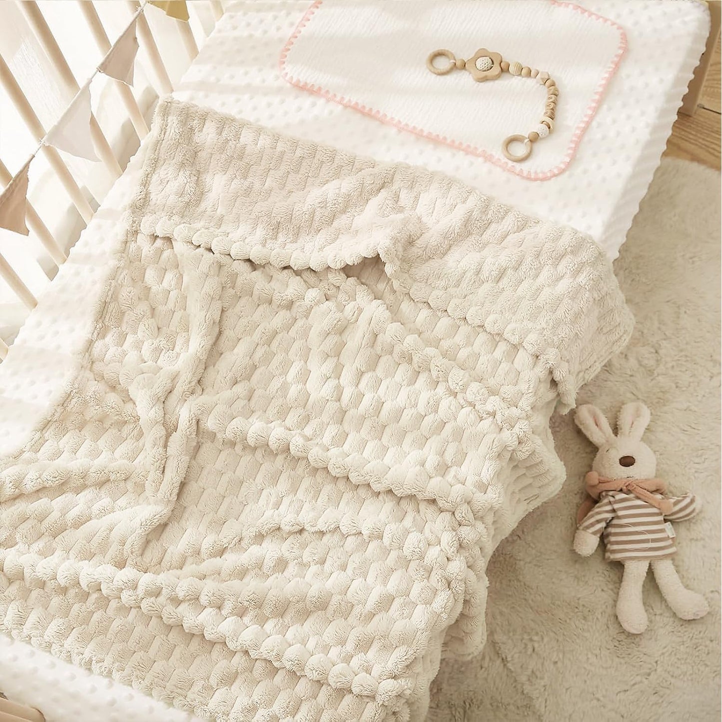 HOMRITAR Baby Blanket for Boys Girls 3D Flannel Fleece Fluffy Blankets for Baby Soft Plush