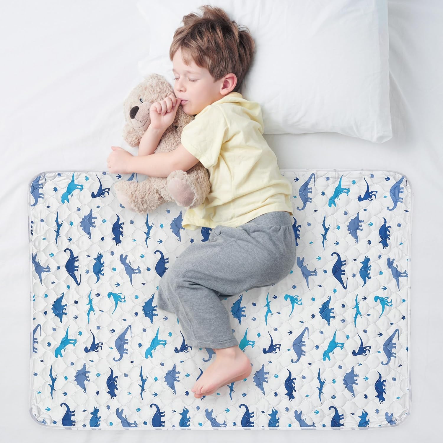 Organic Incontinence Pads for Kids & Toddlers - 5 Layer Waterproof Protectors for Overnight Bed