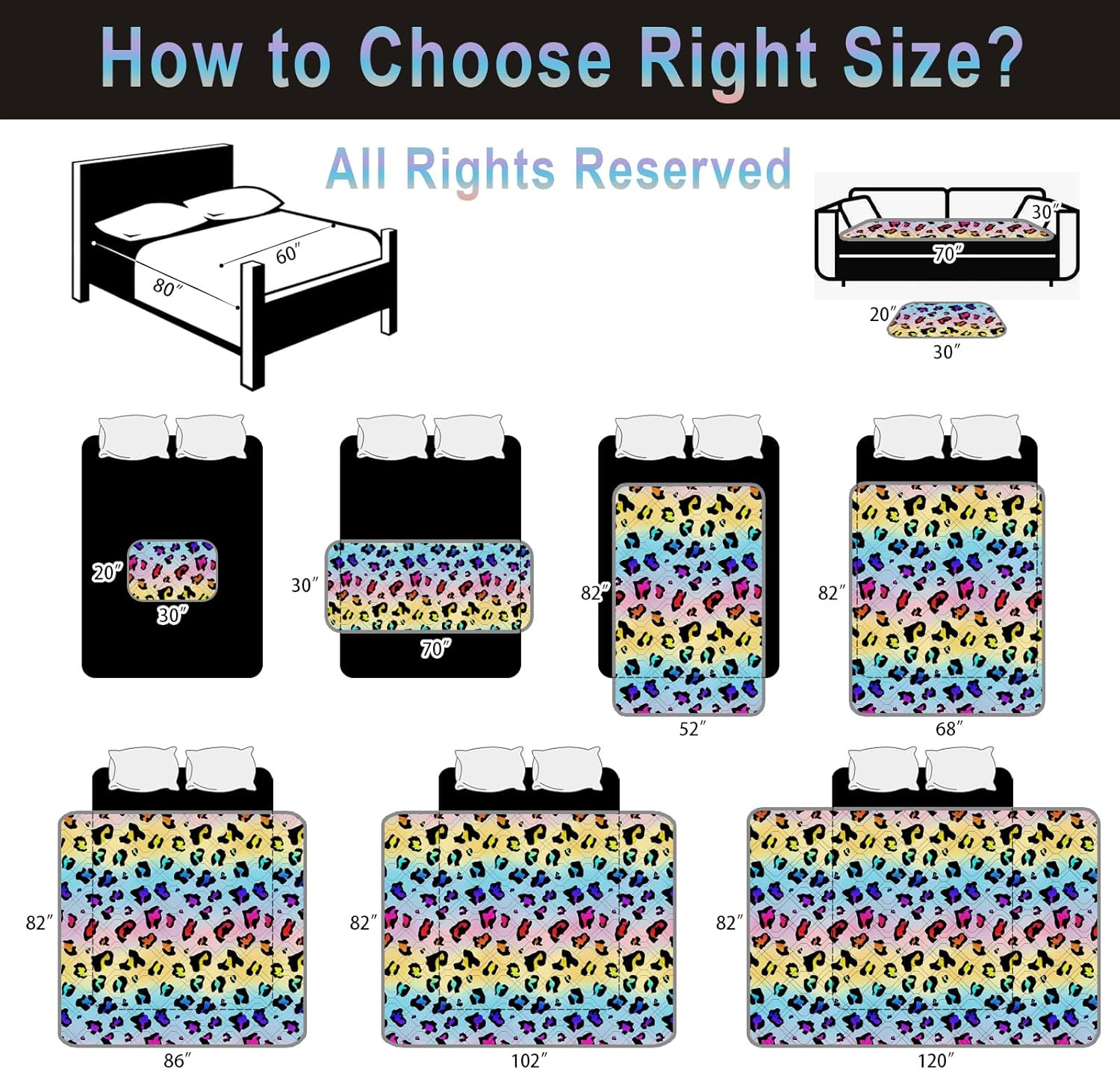 Waterproof Dog Bed Cover 68x82inch Reversible Pad Reusable Camping Mat for Kids/Pet/Dog/Cat