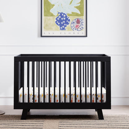 Babyletto Hudson 3-in-1 Convertible Baby Crib - GREENGUARD Gold Certified Convertible Crib to Toddler Bed & Daybed - Wooden Baby Bed with 4 Adjustable Mattress Heights - Easy to Assemble - Black