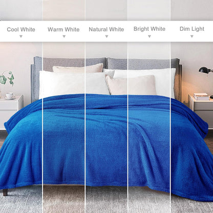 Exclusivo Mezcla King Size Flannel Fleece Blanket, Super Soft Velvet Plush Bed Blanket, Fuzzy Cozy and Warm for All Seasons, 90x104 Inches, Cobalt Blue