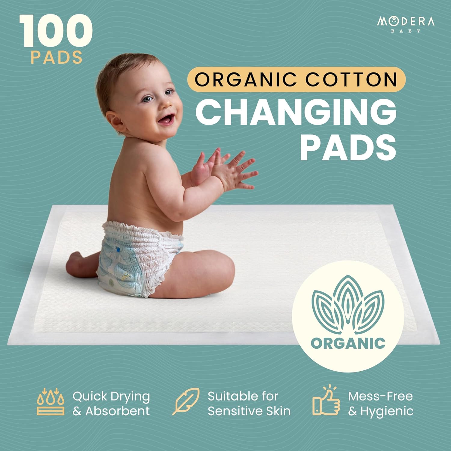 Organic Cotton Disposable Changing Pad Liners | Large 18x24 Hypoallergenic Ultra Absorbent &