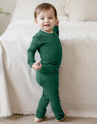 VAENAIT 6M-12Y Toddler Toddler Kids Toddler Girls Boys Soft Comfy Modal Tencel Solid Raglan Sleepwear Pajamas Pjs 2pcs Set