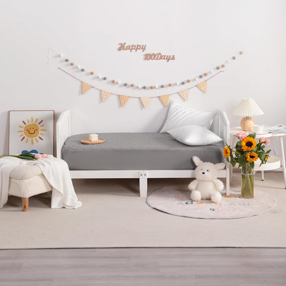 NTBAY 2 Pack Waterproof Crib Mattress Protector, Quilted 28"x52" Toddler Fitted Sheet - Machine