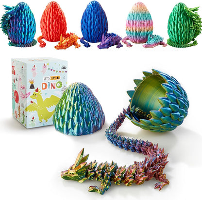 Dragon Egg,15in Crystal Dragon,Surprise Egg,Articulated Dragon,3D Printed Gift Toy,Fidget Toys for Autism/ADHD, Executive Desk Toys,Home Office Decor
