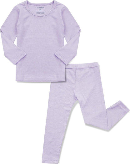 AVAUMA Baby Boys Girls Pajama Set Kids Toddler Snug fit Ribbed Sleepwear pjs for Daily Life Style