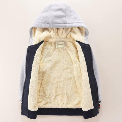 Bumeex Kids Boy's Girl's Sherpa Fleece Lined Jacket Spring Fall Winter Zip up Sweatshirt Hoodie 2-14Y(Toddler/Kid)