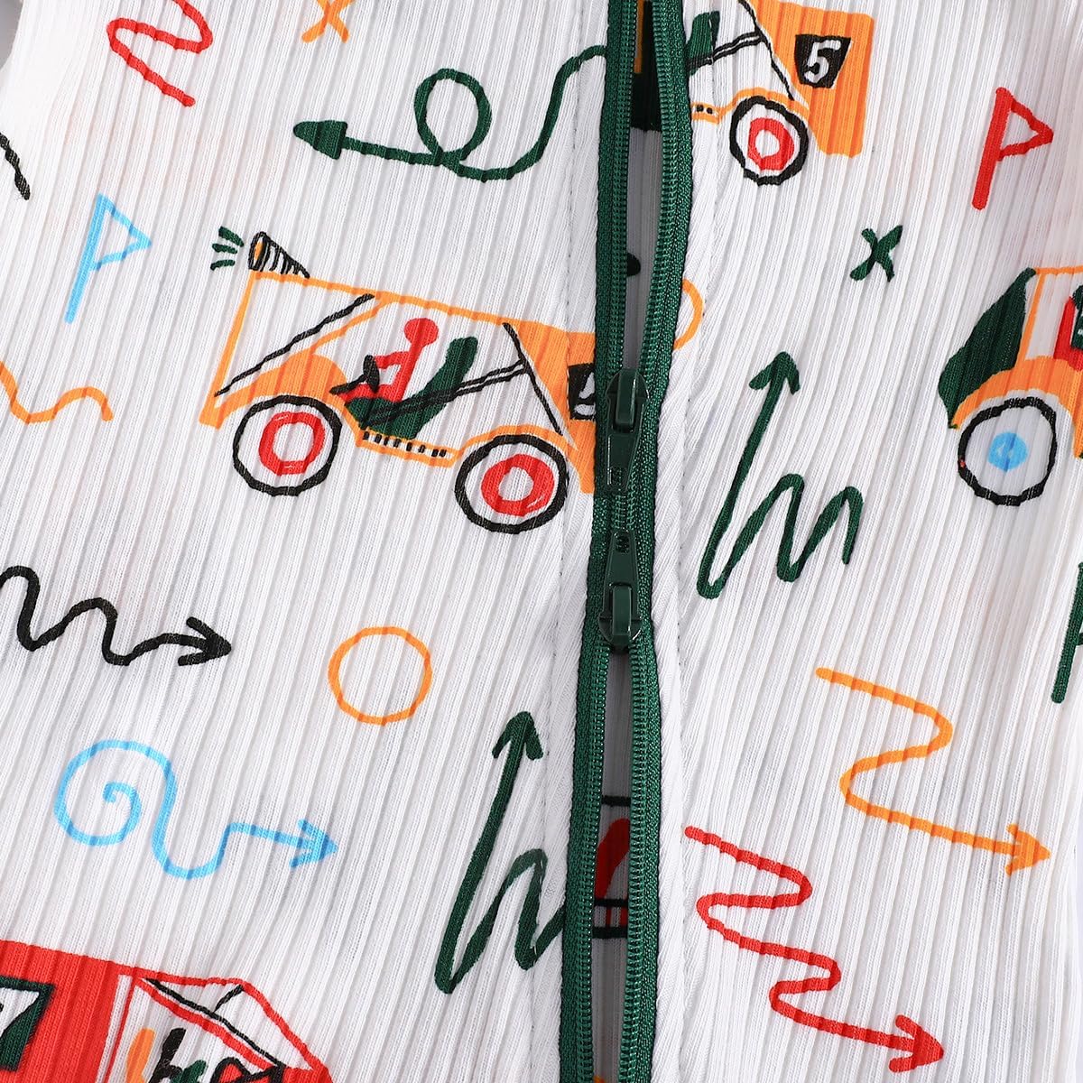 Bafeicao Unisex Baby Boy Girl 2 Pack Rompers Short Sleeve 2 Way Zipper One Piece Jumpsuits Clothes Sets