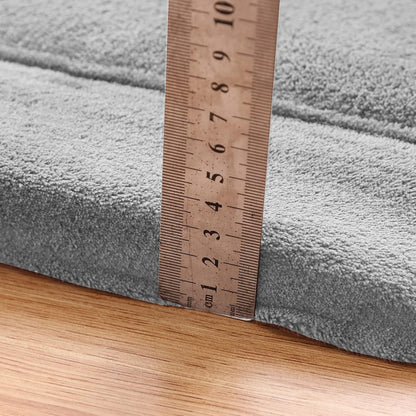 MAXYOYO Grey Coral Velvet Area Rug, Thick Japanese Tatami Mat Living Room Carpet with Non-Slip Backing, Large Solid Color Mat for Bedroom Dormitory Yoga, 78 by 78 inch