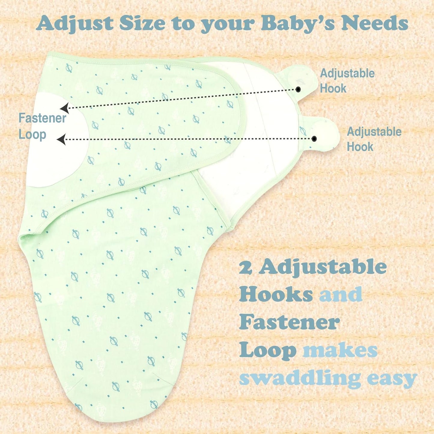 Bublo Baby Swaddles for Newborns – 3-Pack Infant Swaddles 0-3 Months – Adjustable Newborn Swaddle