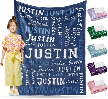 Ship Next Day, Custom Name Blanket - Printed in USA, Personalized Baby Blankets for Girls, Baby