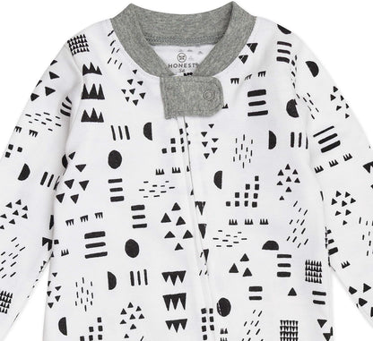 HonestBaby Baby Sleep N' Play One-Piece Zip-Front Footed Organic Cotton Pajama Sleeper