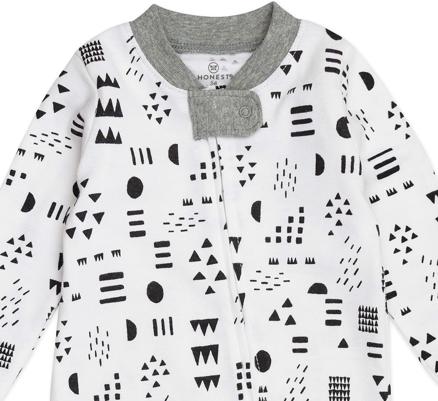 HonestBaby Baby Sleep N' Play One-Piece Zip-Front Footed Organic Cotton Pajama Sleeper