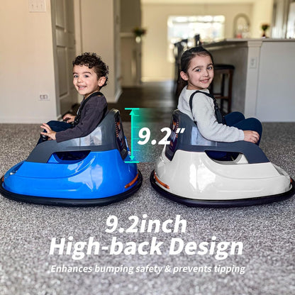 Baby Bumper Car, 6V Electric Kids Bumper Car for Toddlers with Remote Control, Bluetooth - White