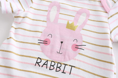 Kiddiezoom Baby Bodysuit Newborn Short Sleeve baby One-Piece Cotton 5-Pack baby clothes