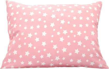 Star Toddler Pillow Cases 13 x 18 - Pillow Cases for Travel Pillow, Baby Cover Pillow Case, Star Pillowcase Breathable Pillow for Toddler - Pink Star