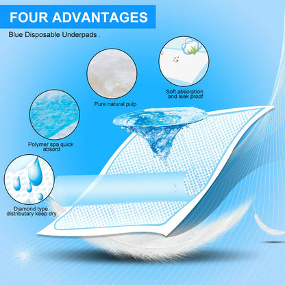 Baby Disposable Changing Pad, 100Pack Soft Waterproof Mat, Portable Diaper Changing Table & Mat, Leak-Proof Breathable Underpads Mattress Play Pad Sheet Protector(13'' 18'')