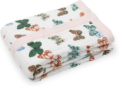 Little Unicorn Newborn Receiving Quilt | Ultra- Soft, Multi-Layered Muslin Fabric | Gift for