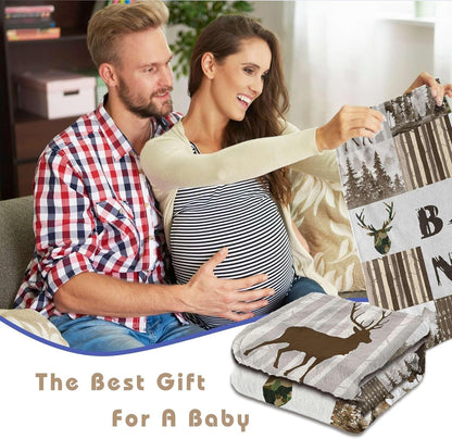 Custom Baby Shower Blanket with Name Personalized Baby Boy Gifts for Birthday Christmas Customized Name Blanket for Newborn New Baby
