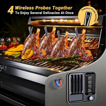 Wireless Meat Thermometer with 4 Probes, Inkbird Wifi BluetoothThermometer Digital Wireless for