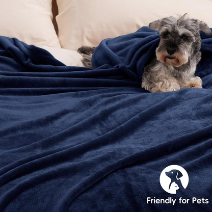 PHF Ultra Soft Fleece Blanket Twin Size, No Shed No Pilling Luxury Plush Cozy 300GSM Lightweight