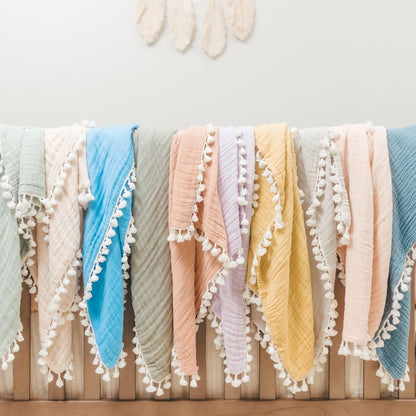 Crane Baby Muslin Swaddle Blanket, Soft Cotton Lightweight Nursery and Stroller Blanket for Baby Boys & Girls, Desert Brown, 30" x 40"