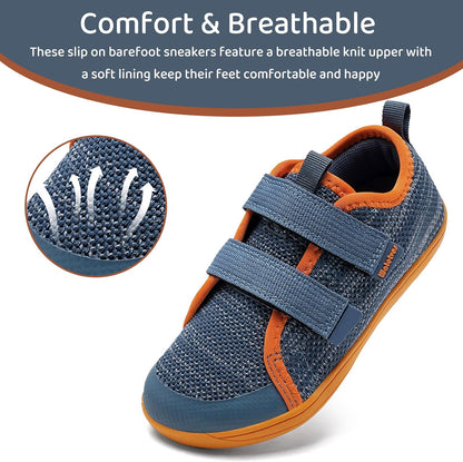 WateLves Toddler Little Kids Wide Barefoot Shoes The First Walking Shoes Girls Boys Breathable Zero Drop Minimalist Sneakers with Wide Toe Box Natural to Grow
