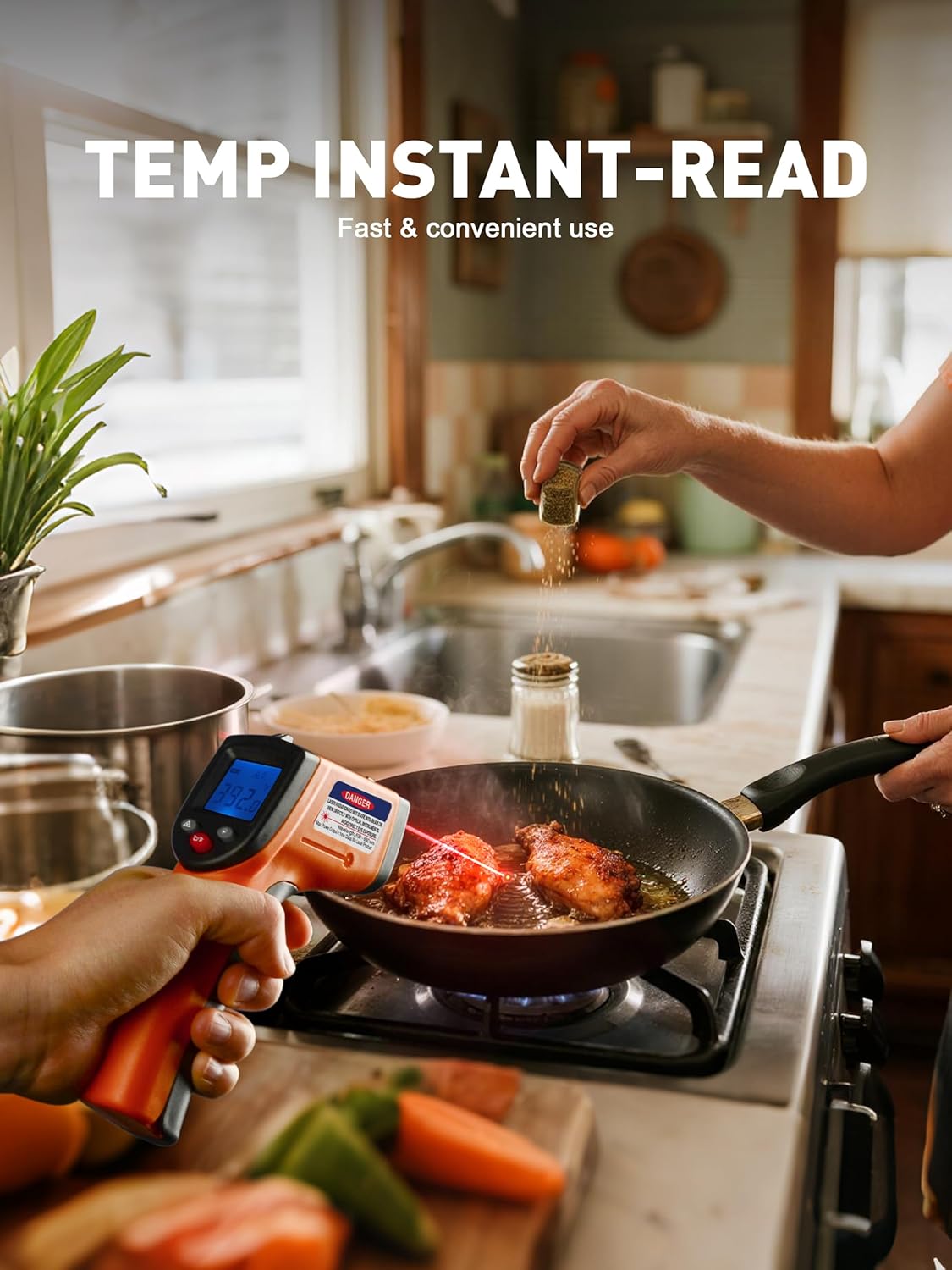 SMART JERRY - Infrared Thermometer Gun | Non-Contact Digital Temperature Gun with -58°F to 788°F
