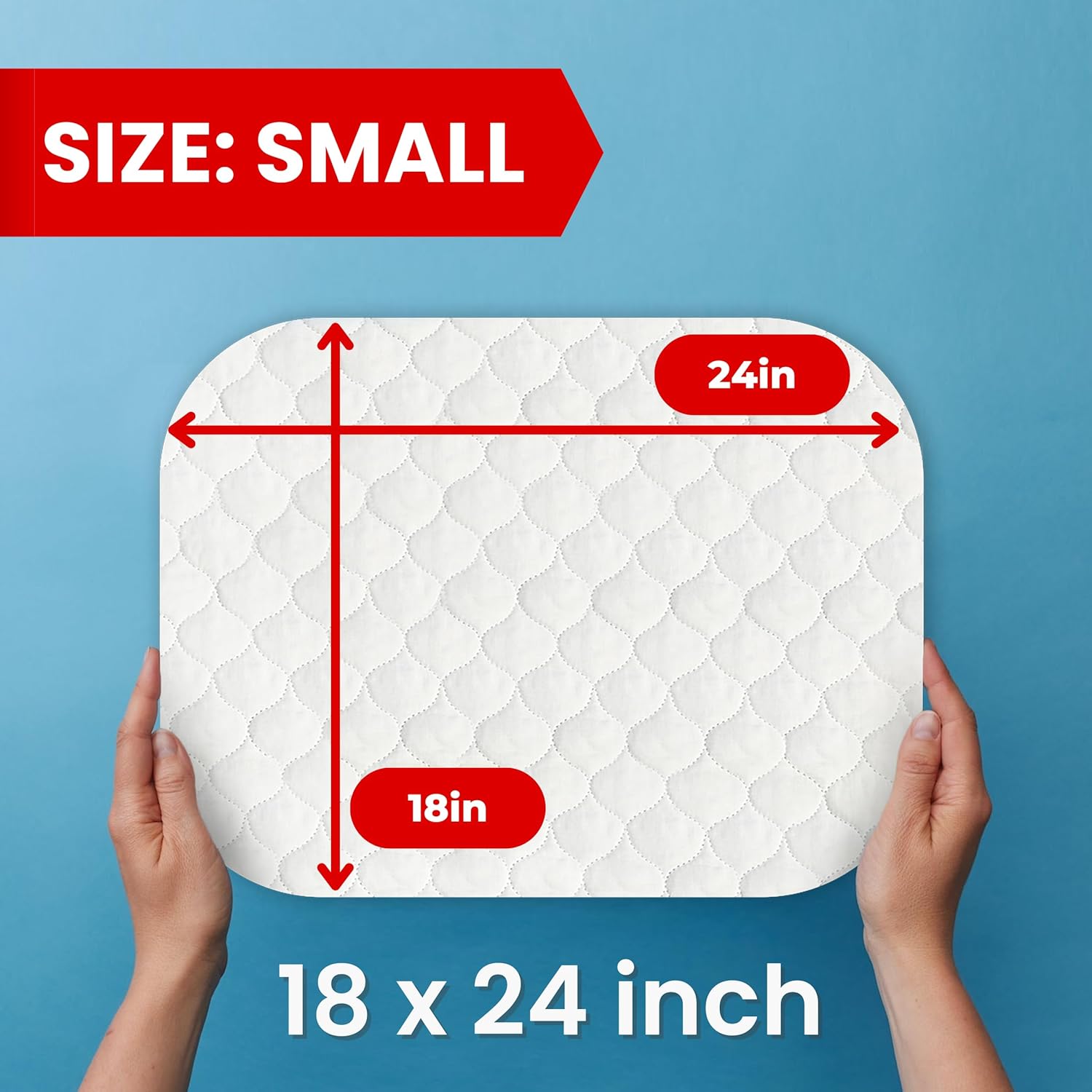 RMS Ultra Soft 4-Layer Washable and Reusable Incontinence Bed Pad - Waterproof Bed Pads, 18"X24" (3