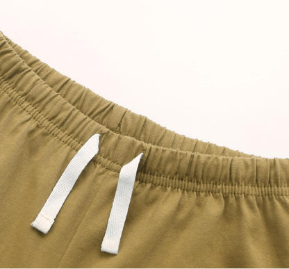 GFQLONG 4 Pack Toddler Boys and Girls Cotton Pants Lightweight Trousers, Kids Summer Casual Solid Sweatpants with Drawstring