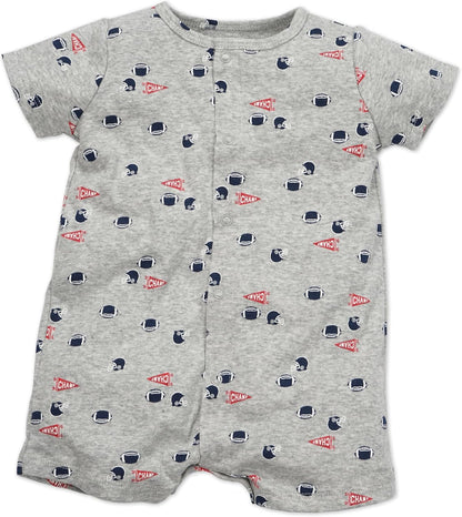 3-Pack 100% Cotton Baby Boy Rompers,0-24Months Short Sleeve Toddler Romper,Breathable Spring/Summer Clothes