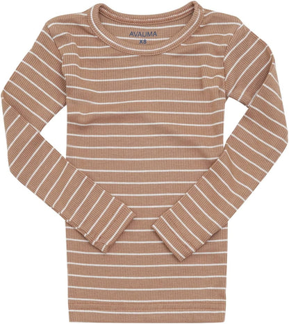 AVAUMA Stripe Pattern Baby Boys Girls Pajama Set Kids Toddler Snug fit Ribbed Sleepwear pjs for Daily Life Style