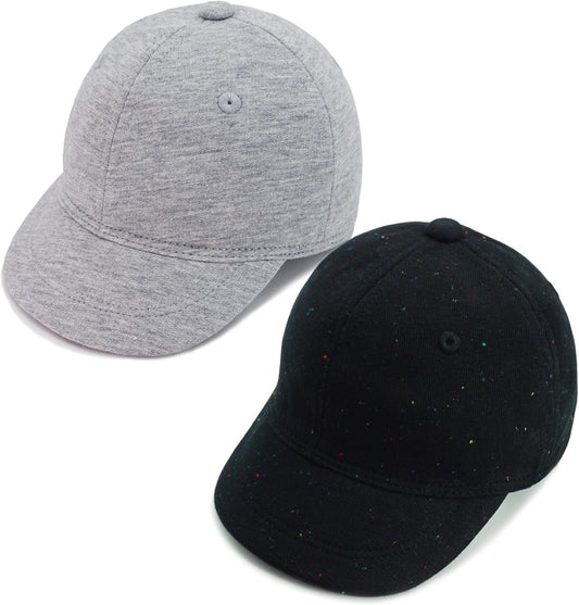 Keepersheep Baby Baseball Cap Infant Sun Hat, Cotton Knit with Soft Brim, Adjustable Soft Newborn Toddler Cap