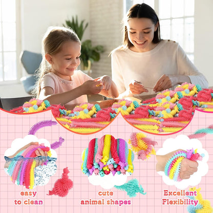 Chivao Bulk Stretchy String Fidget Toys Animal Sensory Toys Pack Worm Sensory Stress Fidget Toys