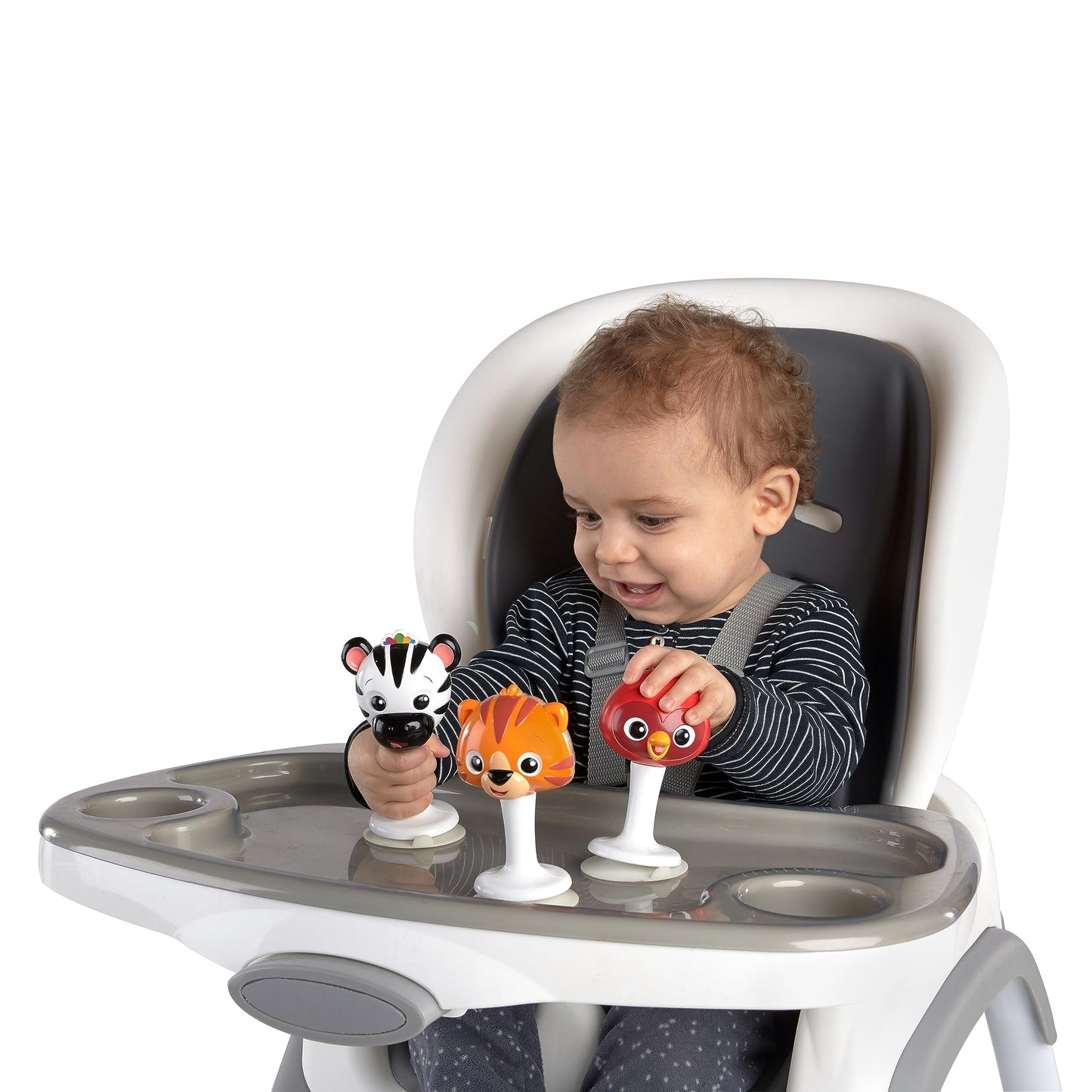 Baby Einstein Rattle & Jingle Trio High Chair Suction Toys Take-Along Musical Rattle Set Age 6