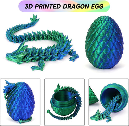 3D Printed Dragon Egg,Dragon Eggs with Dragon Inside,Crystal Dragon Fidget Toys,Full Articulated