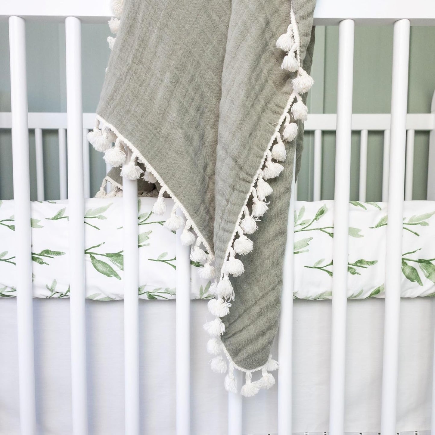 Crane Baby 100% Cotton Sateen Crib Sheet, Fitted for Cribs and Toddler Beds, Baby Crib Sheets, Baby