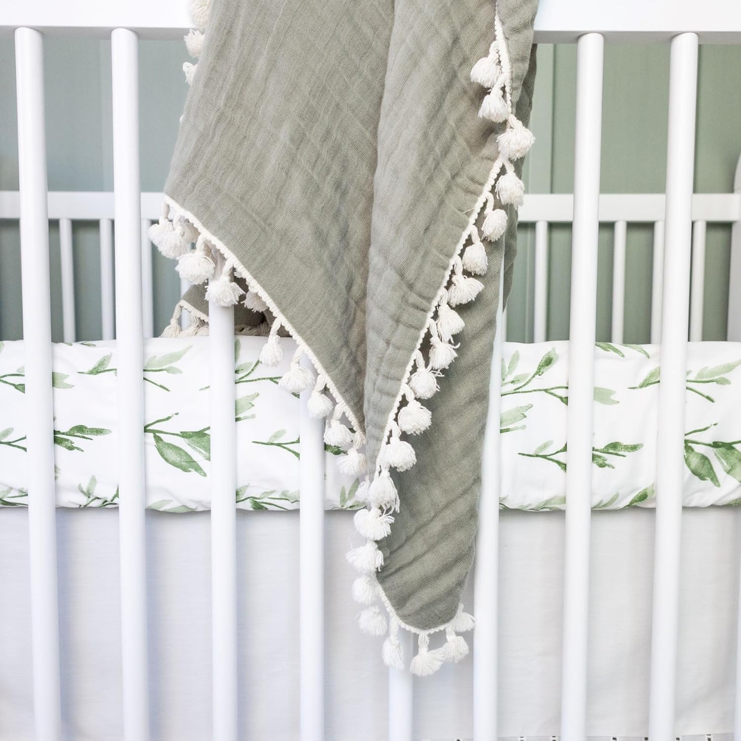 Crane Baby 100% Cotton Sateen Crib Sheet, Fitted for Cribs and Toddler Beds, Baby Crib Sheets, Baby