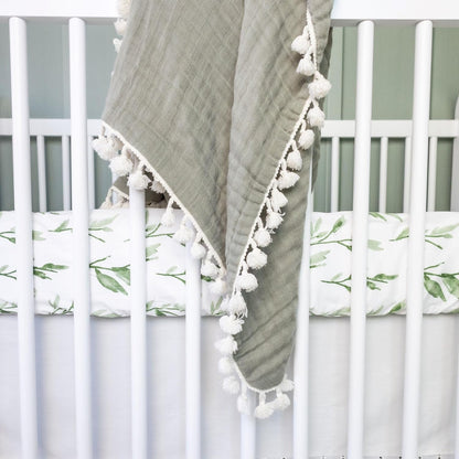 Crane Baby 100% Cotton Sateen Crib Sheet, Fitted for Cribs and Toddler Beds, Baby Crib Sheets, Baby