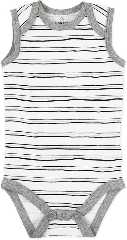 Sleeveless Bodysuits One-piece 100% Organic Cotton for Baby Boys, Girls, Unisex