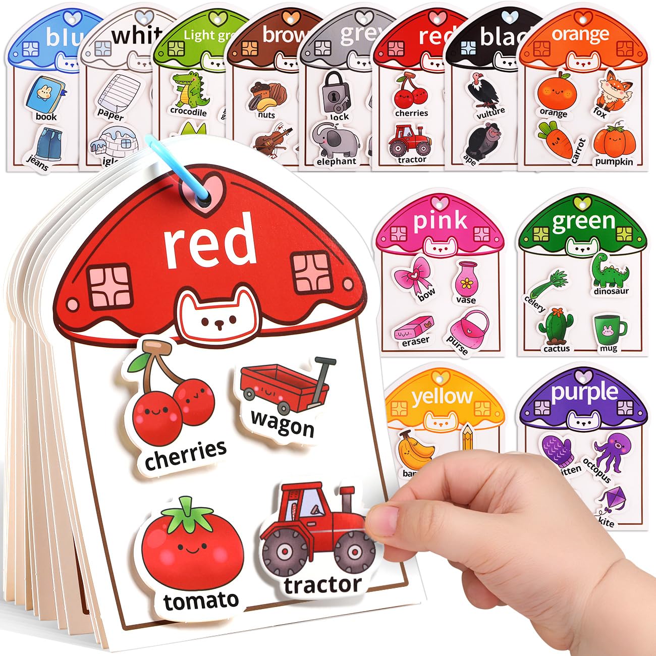 MUONE Montessori Busy Book Color Sorting Toys for Toddlers 2-4 Years