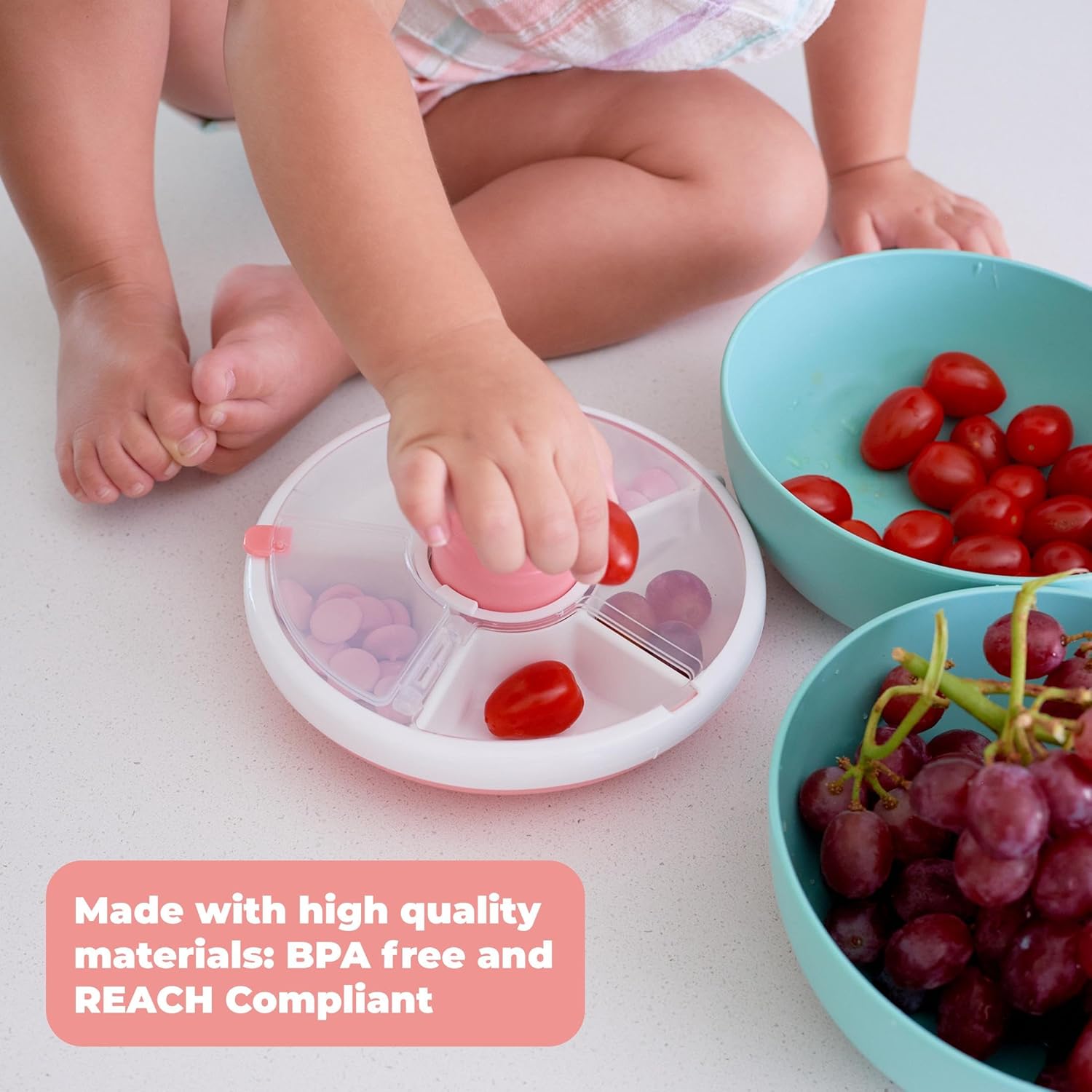 GoBe Kids Original Snack Spinner Bundle with Hand Strap and Sticker Sheet - Reusable Snack