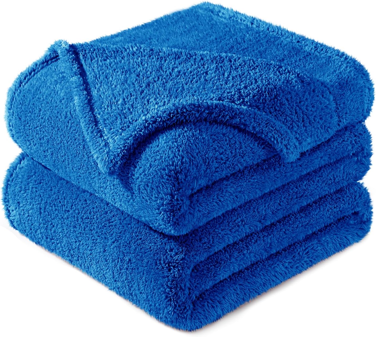 Exclusivo Mezcla King Size Flannel Fleece Blanket, Super Soft Velvet Plush Bed Blanket, Fuzzy Cozy and Warm for All Seasons, 90x104 Inches, Cobalt Blue